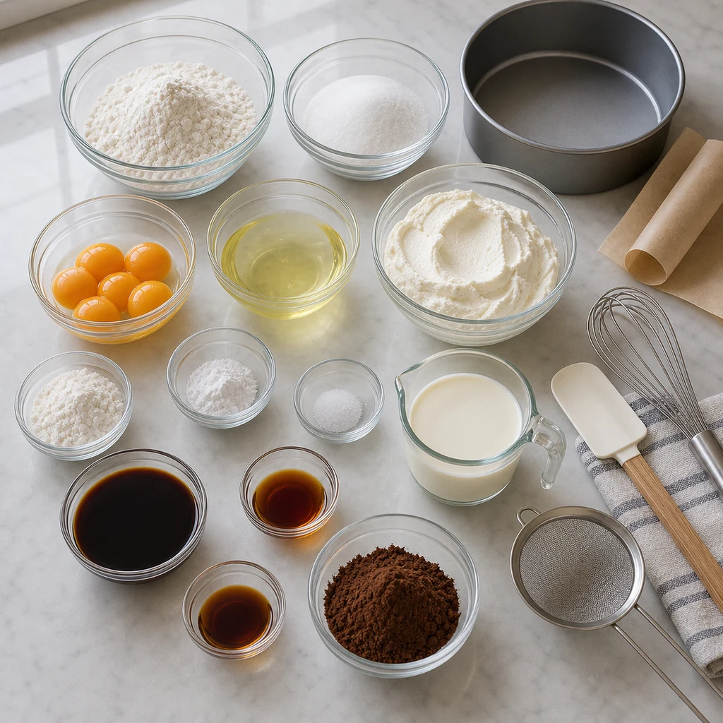 ingredients image for BeginnerBakes Classic Italian Tiramisu Cake with Mascarpone Cream