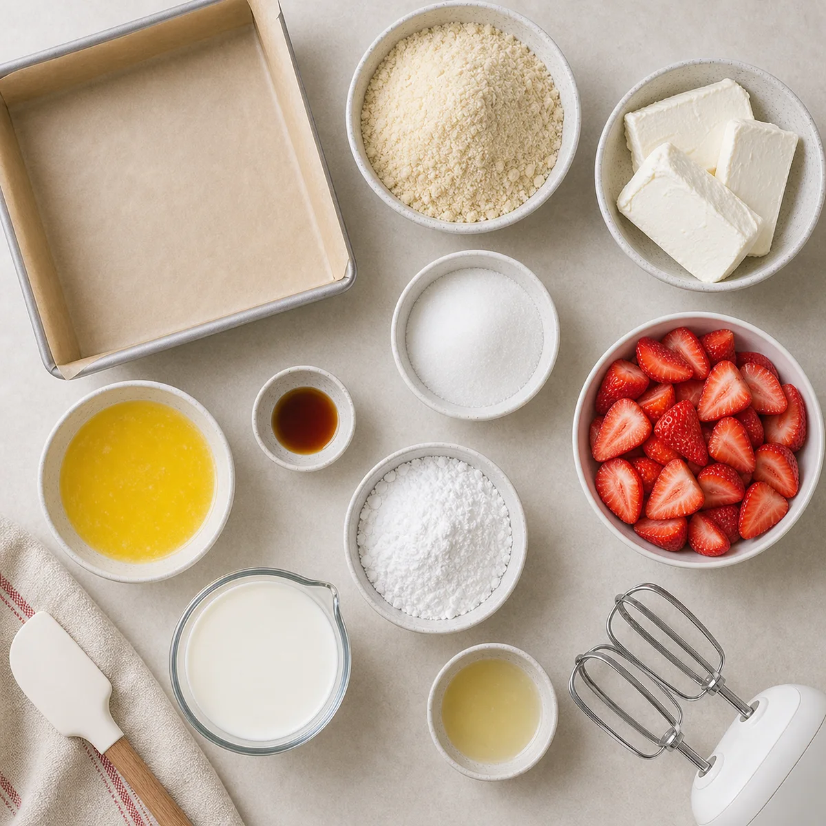 Easy No-Bake Strawberry Cheesecake Bars with Almond Crust