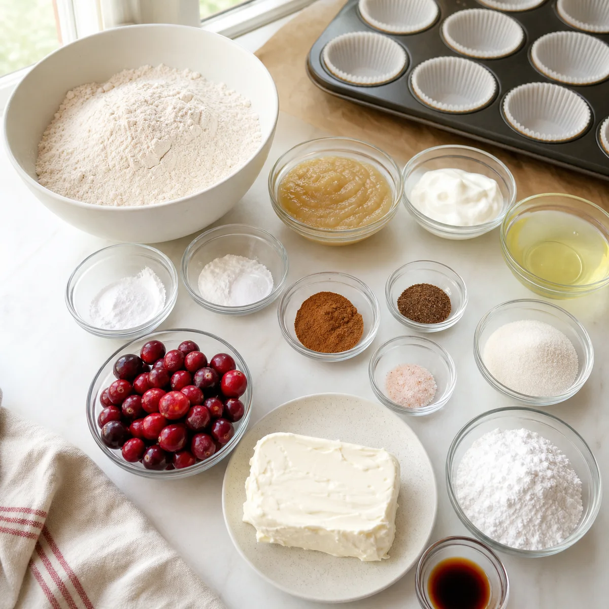 Easy One-Bowl Low-Calorie Winter Spice Cranberry Cupcakes