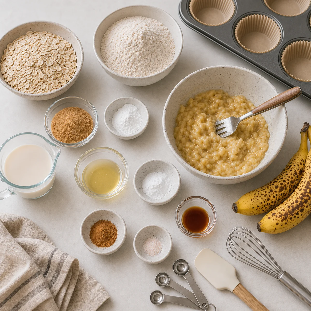 Easy Vegan Banana Oat Breakfast Muffins