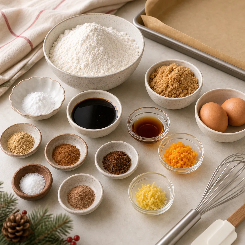 BeginnerBakes gingerbread biscotti ingredients