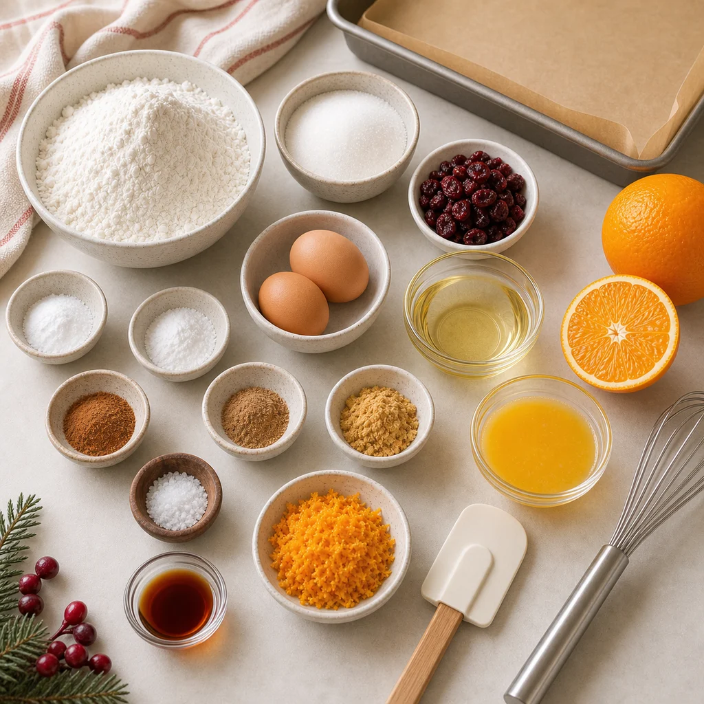 BeginnerBakes cranberry orange biscotti ingredients