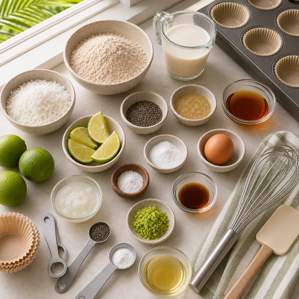 BeginnerBakes coconut lime muffin ingredients