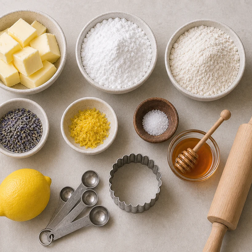 BeginnerBakes lemon lavender shortbread ingredients