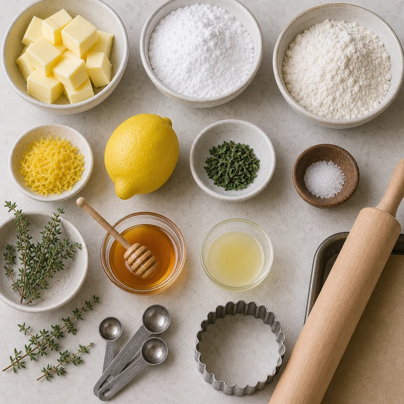 Lemon Thyme Shortbread Cookies with Honey Glaze Recipe