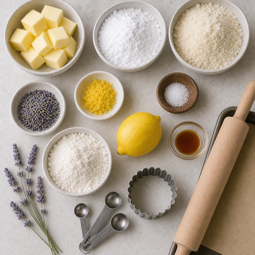 Lemony Gluten-Free Almond Shortbread Cookies with Lavender Recipe