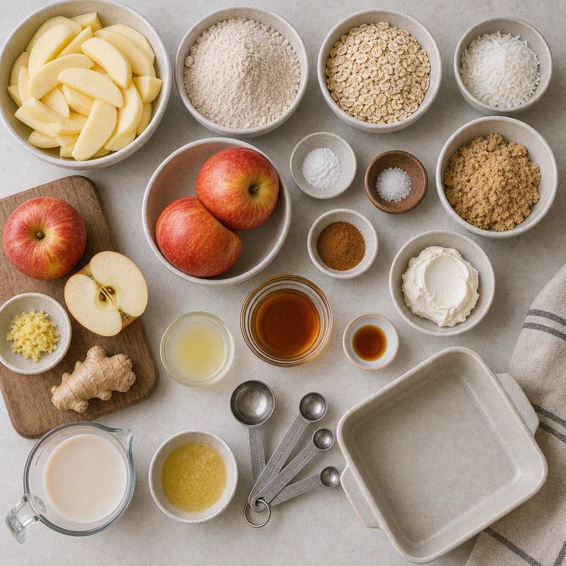 Light Whole-Grain Apple and Ginger Breakfast Cobbler with Coconut Crumble Recipe