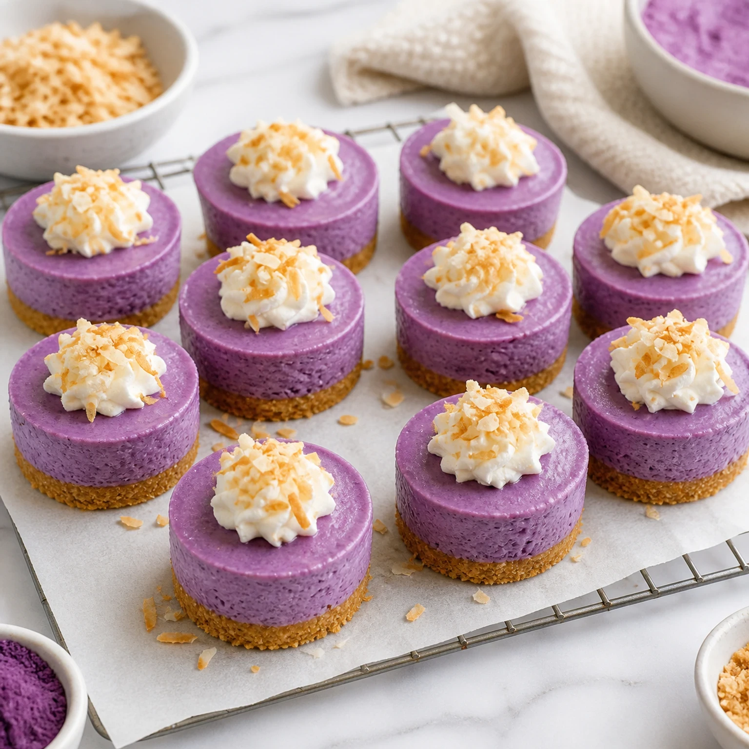 Mini Ube Cheesecake Bites