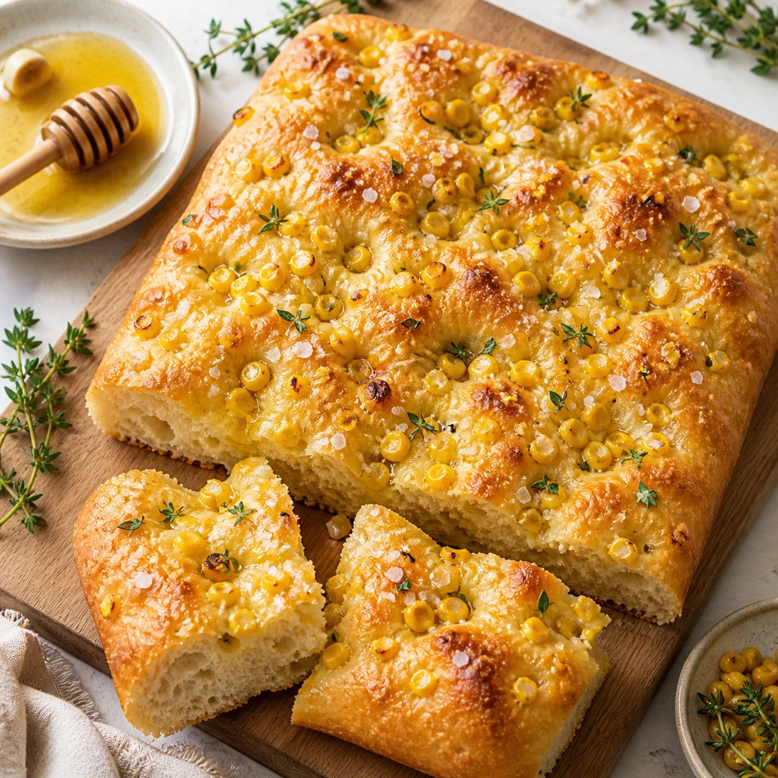Sweet Corn Honey Butter Focaccia