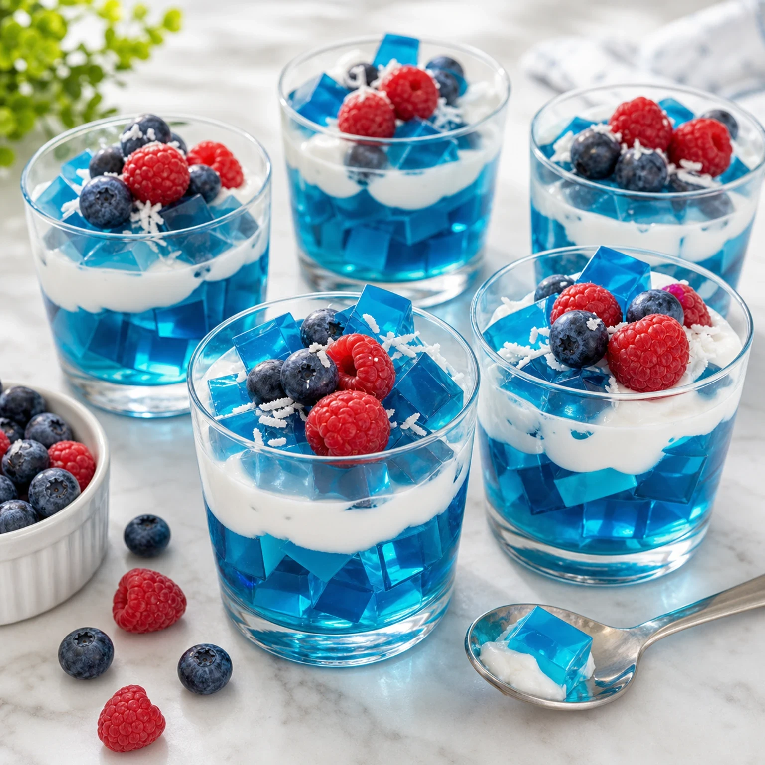 Blue Raspberry Agar Jelly Dessert Cups