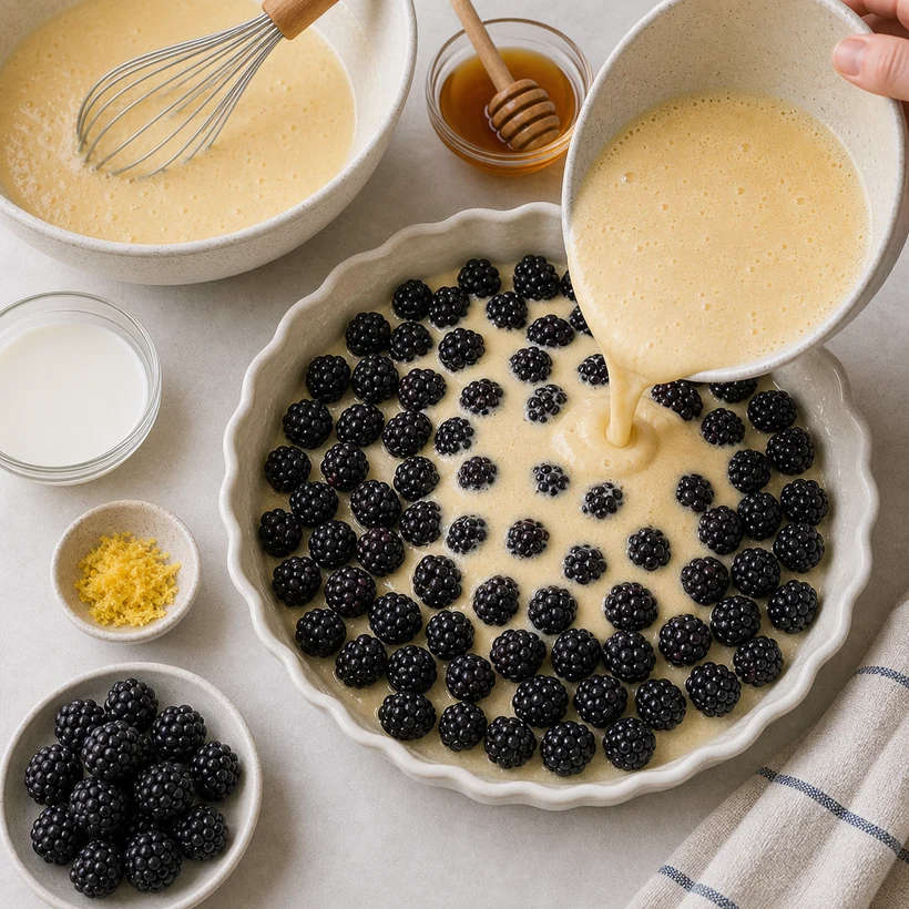 Low-Fat Honey Blackberry Breakfast Clafoutis Recipe