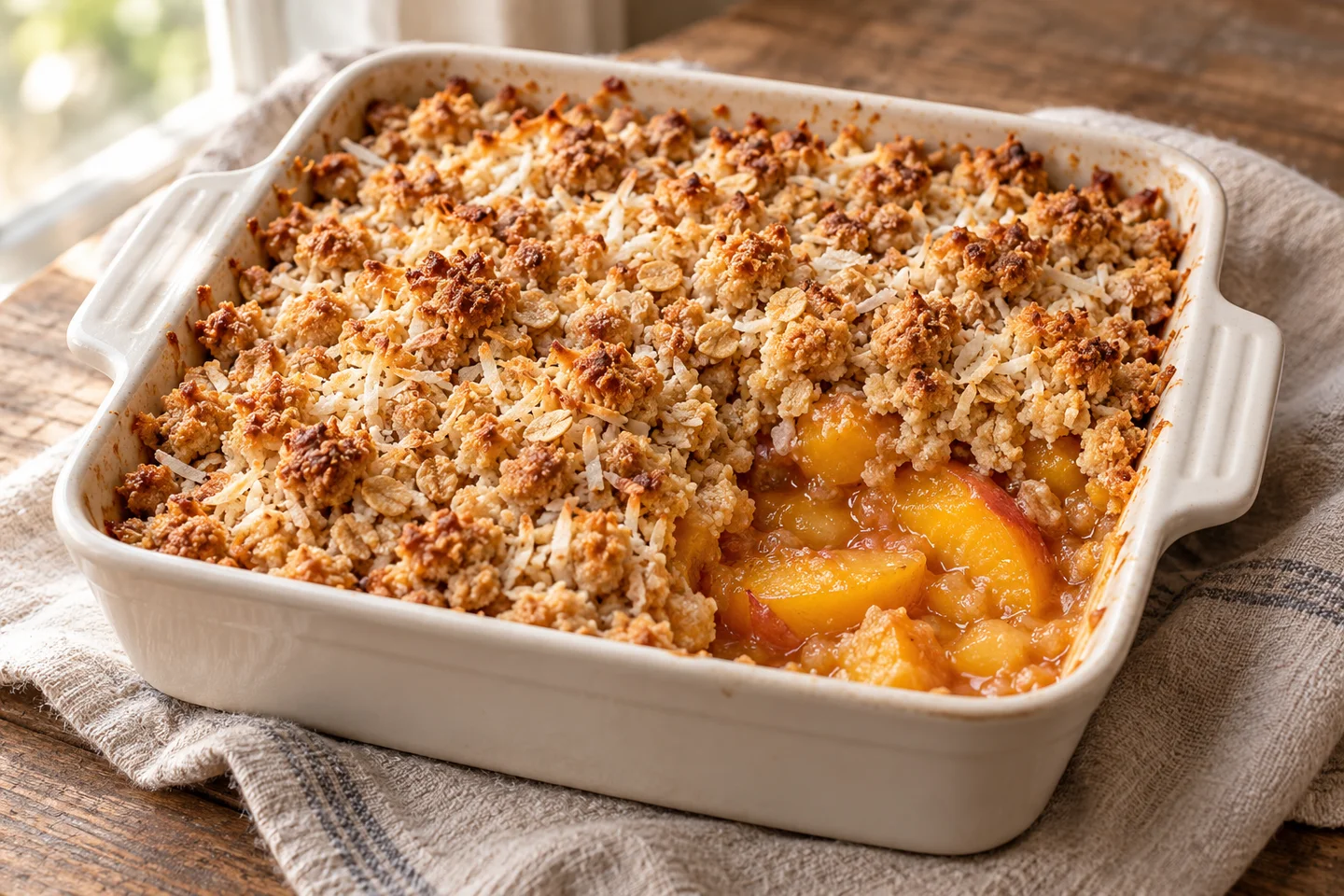 Peach and Coconut Crumble